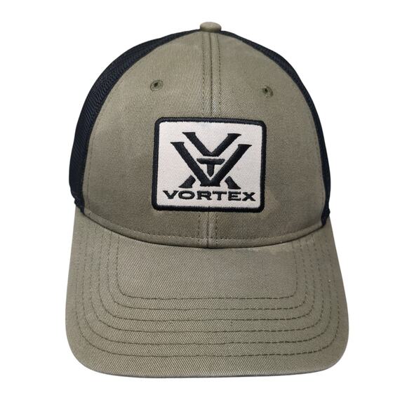 Vortex Snapback Trucker Cap Green One Size Adjustable Mesh Back 6 Panel - Picture 1 of 9